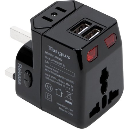 TARGUS World Travel Adapter with USB, APK032US APK032US
